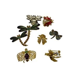 Vintage Insect Brooch Lot of 7, Vintage Lapel Pin Bundle